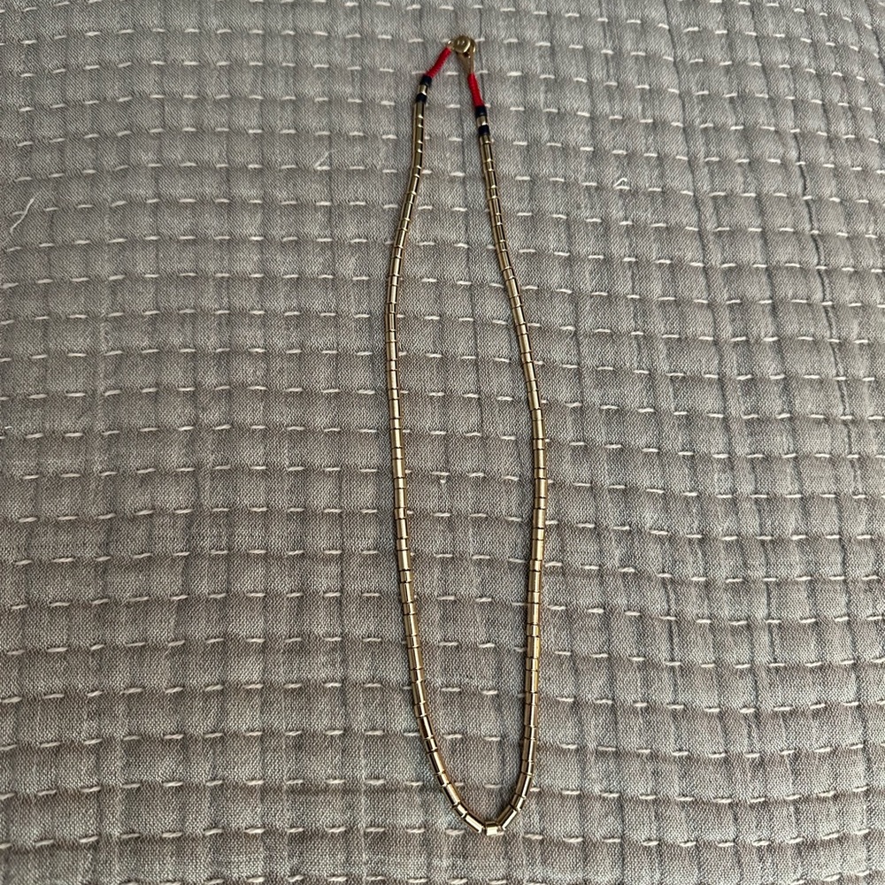 ROXANNE ASSOULIN  Gold Peacoat U-Tube Necklace VGUC